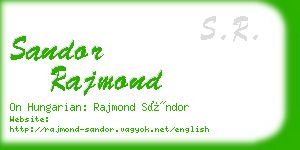 sandor rajmond business card